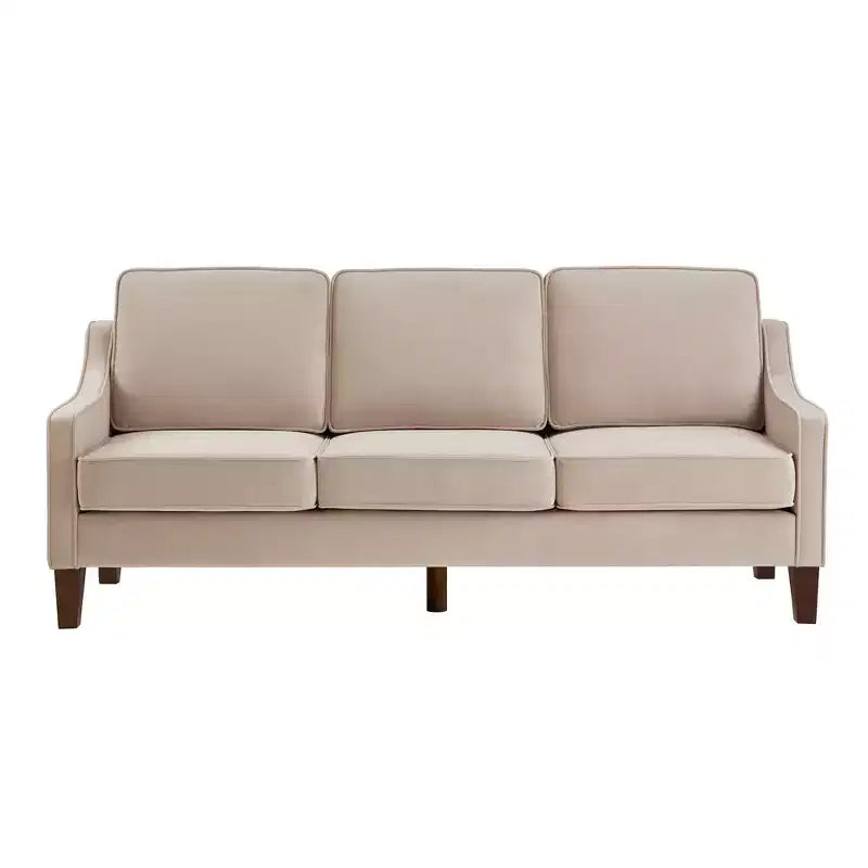 Single/Loveseat/3-Piece Seat Upholstered Sofa Chair/Couch with Scooped Armrest and Wooden Legs, Navy/Black/Taupe, 4W-ModernLuxe