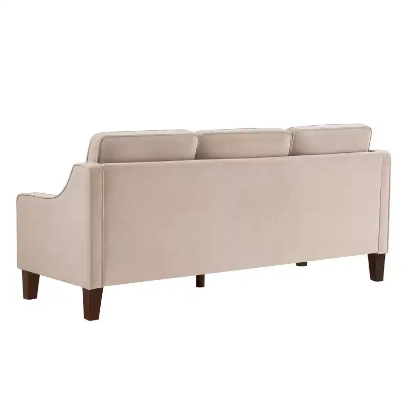Single/Loveseat/3-Piece Seat Upholstered Sofa Chair/Couch with Scooped Armrest and Wooden Legs, Navy/Black/Taupe, 4W-ModernLuxe