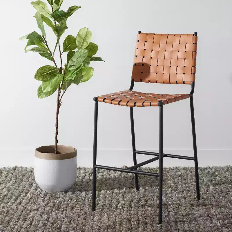 Olenna Woven Counter Stool - BST3011 - Safavieh