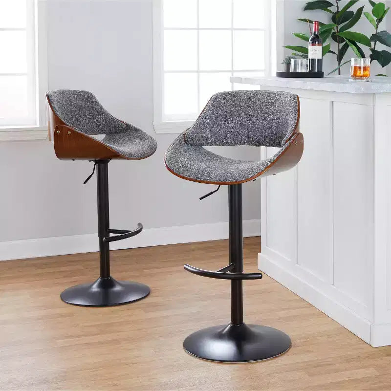 Set of 2 Fabrizzi Adjustable Barstools - LumiSource
